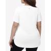 imagebaleaf Plus Size Workout Tops for Women Short Sleeve Loose Fit Shirts Crew Neck Quick Dry UPF50 Athletic Gym YogaWhite