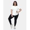 imagebaleaf Plus Size Workout Tops for Women Short Sleeve Loose Fit Shirts Crew Neck Quick Dry UPF50 Athletic Gym YogaWhite