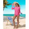 imagebaleaf Rash Guard for Women Long Sleeve Swim Shirt UPF 50 Swimsuits Top for Women with Kangaroo PocketPink