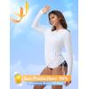 imagebaleaf Rash Guard for Women Long Sleeve Swim Shirt UPF 50 Swimsuits Top for Women with Kangaroo PocketWhite