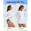 imagebaleaf Rash Guard for Women Long Sleeve Swim Shirt UPF 50 Swimsuits Top for Women with Kangaroo PocketWhite