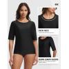 imagebaleaf UPF50 Rash Guard for Women Elbow Length UV Protection Swim Shirts Quick Dry Sun Shirts Lightweight Swimsuits TopBlack