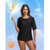 imagebaleaf UPF50 Rash Guard for Women Elbow Length UV Protection Swim Shirts Quick Dry Sun Shirts Lightweight Swimsuits TopBlack