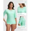 imagebaleaf UPF50 Rash Guard for Women Elbow Length UV Protection Swim Shirts Quick Dry Sun Shirts Lightweight Swimsuits TopLight Green
