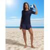 imagebaleaf UPF50 Rash Guard for Women Elbow Length UV Protection Swim Shirts Quick Dry Sun Shirts Lightweight Swimsuits TopNavy Blue
