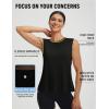 imagebaleaf Women Running Sleeveless Tops Athletic Tank Tops Workout Open Back UPF 50 Tennis Gym Loose Fit LightweightBlack
