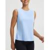 imagebaleaf Women Running Sleeveless Tops Athletic Tank Tops Workout Open Back UPF 50 Tennis Gym Loose Fit LightweightLight Blue