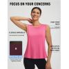imagebaleaf Women Running Sleeveless Tops Athletic Tank Tops Workout Open Back UPF 50 Tennis Gym Loose Fit LightweightPink