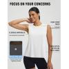 imagebaleaf Women Running Sleeveless Tops Athletic Tank Tops Workout Open Back UPF 50 Tennis Gym Loose Fit LightweightWhite