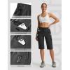 imagebaleaf Womens 15 Long Shorts with 7 Pockets Hiking Bermuda Shorts Knee Length Lightweight Quick Dry Cargo CaprisBlack