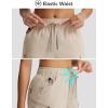 imagebaleaf Womens 15 Long Shorts with 7 Pockets Hiking Bermuda Shorts Knee Length Lightweight Quick Dry Cargo CaprisKhaki