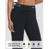 imagebaleaf Womens 25 Petite Pants High Waisted Athletic Pant with Zipper Pockets Travel Golf Work CasualBlack
