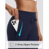 imagebaleaf Womens 25 Petite Pants High Waisted Athletic Pant with Zipper Pockets Travel Golf Work CasualNavy Blue