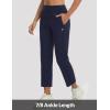 imagebaleaf Womens 25 Petite Pants High Waisted Athletic Pant with Zipper Pockets Travel Golf Work CasualNavy Blue