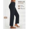 imagebaleaf Womens 25 Yoga Pants Wide Leg Ankle Pant with Pockets High Waist Petite Stretchy Casual TravelBlack