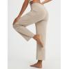 imagebaleaf Womens 25 Yoga Pants Wide Leg Ankle Pant with Pockets High Waist Petite Stretchy Casual TravelKhaki