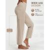 imagebaleaf Womens 25 Yoga Pants Wide Leg Ankle Pant with Pockets High Waist Petite Stretchy Casual TravelKhaki