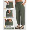 imagebaleaf Womens Barrel Hiking Ankle Pants Water Resistant UPF 50 Travel Baggy Ripstop Trousers with 5 Pockets Casual SlacksArmy Green