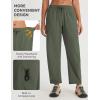 imagebaleaf Womens Barrel Hiking Ankle Pants Water Resistant UPF 50 Travel Baggy Ripstop Trousers with 5 Pockets Casual SlacksArmy Green