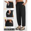 imagebaleaf Womens Barrel Hiking Ankle Pants Water Resistant UPF 50 Travel Baggy Ripstop Trousers with 5 Pockets Casual SlacksBlack