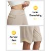 imagebaleaf Womens Bermuda Long Shorts 14 Knee Length with Zipper Pockets Athletic Shorts Walking Athletic Casual SummerKhaki