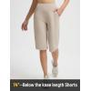 imagebaleaf Womens Bermuda Long Shorts 14 Knee Length with Zipper Pockets Athletic Shorts Walking Athletic Casual SummerKhaki