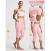 imagebaleaf Womens Capri Leggings with Pockets High Waisted Yoga Capris Pants Tummy Control Workout CasualLight Pink