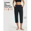 imagebaleaf Womens Capri Pants High Waisted Straight Leg Yoga Capris Leggings with Pockets Crop Workout 21 Summer PantsBlack