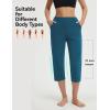 imagebaleaf Womens Capri Pants High Waisted Straight Leg Yoga Capris Leggings with Pockets Crop Workout 21 Summer PantsBlue