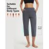 imagebaleaf Womens Capri Pants High Waisted Straight Leg Yoga Capris Leggings with Pockets Crop Workout 21 Summer PantsDark Gray