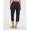 imagebaleaf Womens Capri Pants High Waisted Straight Leg Yoga Capris Leggings with Pockets Crop Workout 21 Summer PantsNavy Blue