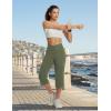 imagebaleaf Womens Capri Pants with Pockets High Waisted Yoga Capri Leggings 18 Cropped Pants Workout Straight Leg Casual SummerArmy Green