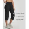 imagebaleaf Womens Capri Pants with Pockets High Waisted Yoga Capri Leggings 18 Cropped Pants Workout Straight Leg Casual SummerBlack