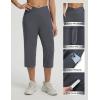 imagebaleaf Womens Capri Pants with Pockets High Waisted Yoga Capri Leggings 18 Cropped Pants Workout Straight Leg Casual SummerDark Gray
