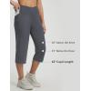 imagebaleaf Womens Capri Pants with Pockets High Waisted Yoga Capri Leggings 18 Cropped Pants Workout Straight Leg Casual SummerDark Gray