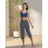 imagebaleaf Womens Capri Pants with Pockets High Waisted Yoga Capri Leggings 18 Cropped Pants Workout Straight Leg Casual SummerDark Gray