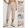 imagebaleaf Womens Capri Pants with Pockets High Waisted Yoga Capri Leggings 18 Cropped Pants Workout Straight Leg Casual SummerKhaki