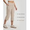 imagebaleaf Womens Capri Pants with Pockets High Waisted Yoga Capri Leggings 18 Cropped Pants Workout Straight Leg Casual SummerKhaki