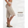 imagebaleaf Womens Capri Pants with Pockets Straight Leg Yoga Capri Leggings 17 MidCalf Capris WorkoutKhaki