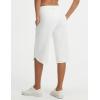 imagebaleaf Womens Capri Pants with Pockets Straight Leg Yoga Capri Leggings 17 MidCalf Capris WorkoutStar White