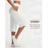 imagebaleaf Womens Capri Pants with Pockets Straight Leg Yoga Capri Leggings 17 MidCalf Capris WorkoutStar White