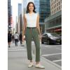 imagebaleaf Womens Golf Pants with Belt Loop Deep Pockets Stretch Travel Casual Work Petite Ankle Slacks LightweightArmy Green