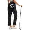 imagebaleaf Womens Golf Pants with Belt Loop Deep Pockets Stretch Travel Casual Work Petite Ankle Slacks LightweightBlack