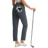 imagebaleaf Womens Golf Pants with Belt Loop Deep Pockets Stretch Travel Casual Work Petite Ankle Slacks LightweightDark Gray