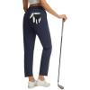 imagebaleaf Womens Golf Pants with Belt Loop Deep Pockets Stretch Travel Casual Work Petite Ankle Slacks LightweightNavy Blue