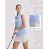 imagebaleaf Womens Golf Shirts Sleeveless Pockets Tennis Tops Workout Athletic Polo V Neck Collared UPFLight Blue