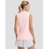 imagebaleaf Womens Golf Shirts Sleeveless Pockets Tennis Tops Workout Athletic Polo V Neck Collared UPFLight Pink