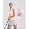 imagebaleaf Womens Golf Shirts Sleeveless Pockets Tennis Tops Workout Athletic Polo V Neck Collared UPFLight Pink