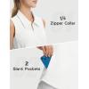 imagebaleaf Womens Golf Shirts Sleeveless Pockets Tennis Tops Workout Athletic Polo V Neck Collared UPFStar White
