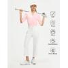 imagebaleaf Womens Half Sleeve Golf Shirts Elbow Length Sleeve Quarter Zip Polo Tops V Neck UPF 50 Sun Protection WorkoutLight Pink